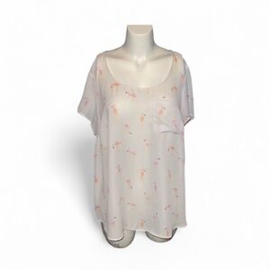 Torrid Abbey Georgette Button Back Short Sleeve Blouse- Size 1